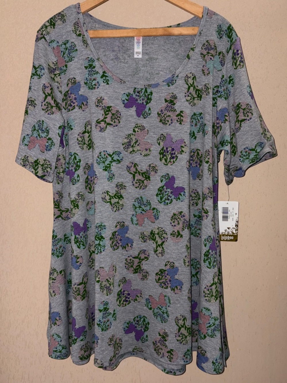 LuLaRoe Disney Perfect T Tunic 2XL Gray NWT